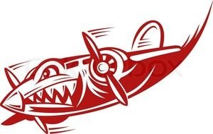 red cartoon angry aircraft