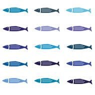 Instant Download Blue Fish Digital Commercial And