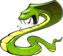 threatening green snake