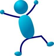 happy blue Stickman