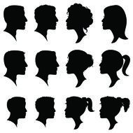 Creative Man And Woman Silhouettes Vector Set 06 People Free