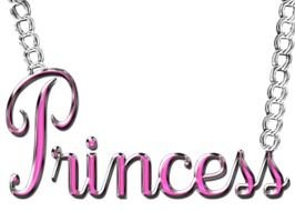 pink necklace with the word "princess"