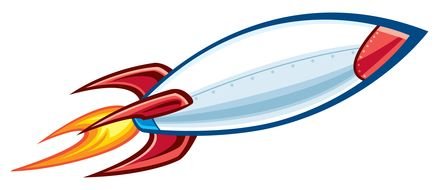 painted cartoon speed rocket