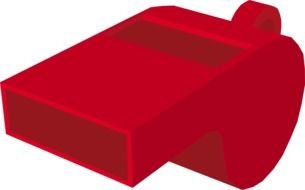 red whistle on a white background