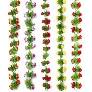 2m Artificial Rose Garland Vine Silk Flower Green Leaf Home Wall Decor