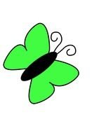 Butterfly with Light Green wings, Vector