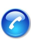 painted handset on a blue button