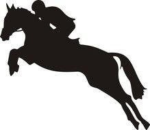 black silhouette of an active rider as a picture for clipart