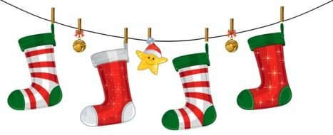 Christmas socks on a rope