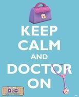 keep clam and doctor on text drawing