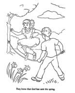 Clip art of children and God