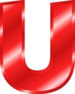 Red "U" letter clipart