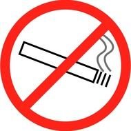 No Smoking By Po8 Icon Burning Cigarette With Red