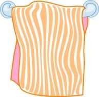 Bath Towel Orange At Clkercom Vector Online