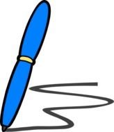 Blue Pen Write At Clkercom Vector Online Royalty