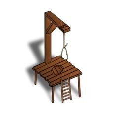 wooden gallows on a transparent background
