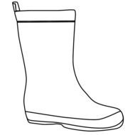 Boot stencil For Colouring drawing