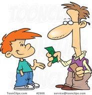 Cartoon Father Paying His Son Allowance 2906 By Ron Leishman