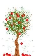 red Apple Tree drawing