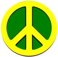 yellow Peace Sign drawing