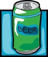 painted green beer can