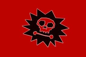 Red and black creepy skull clipart