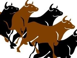 drawing of Herd Of Buffalo