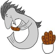 cartoon fish is eating cookies