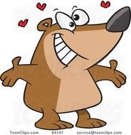 Cartoon Bear Standing With Open Arms 4101 By Ron Leishman