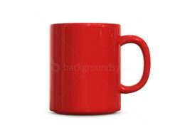red mug on a white background