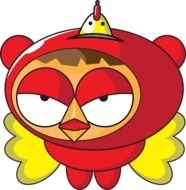 Cartoon Superhero Chicken drawing
