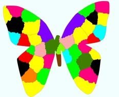 colorful patched butterfly form