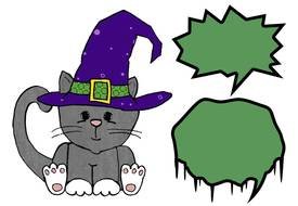 Cute Halloween cat drawing