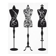 Vintage Fashion Mannequins Silhouettes Letterhead Zazzle