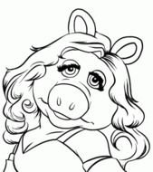 black and white picture of a pig in a wig