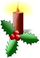 Christmas candle as a picture for clipart