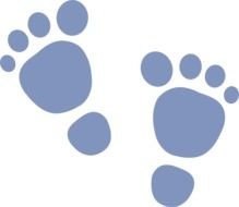 graphic image of gray footprints