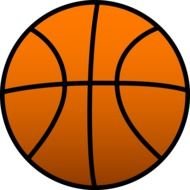 isolated basketball ball