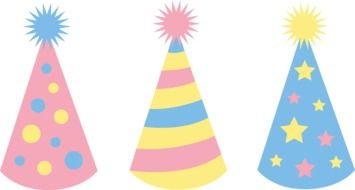 colorful party caps as picture for clipart
