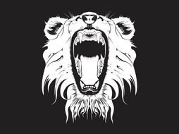 head of an evil lion as a picture for clipart