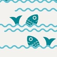 Wave Border Fish drawing