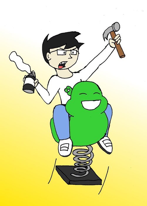 Clipart illustration of Riding Pogo like a boss