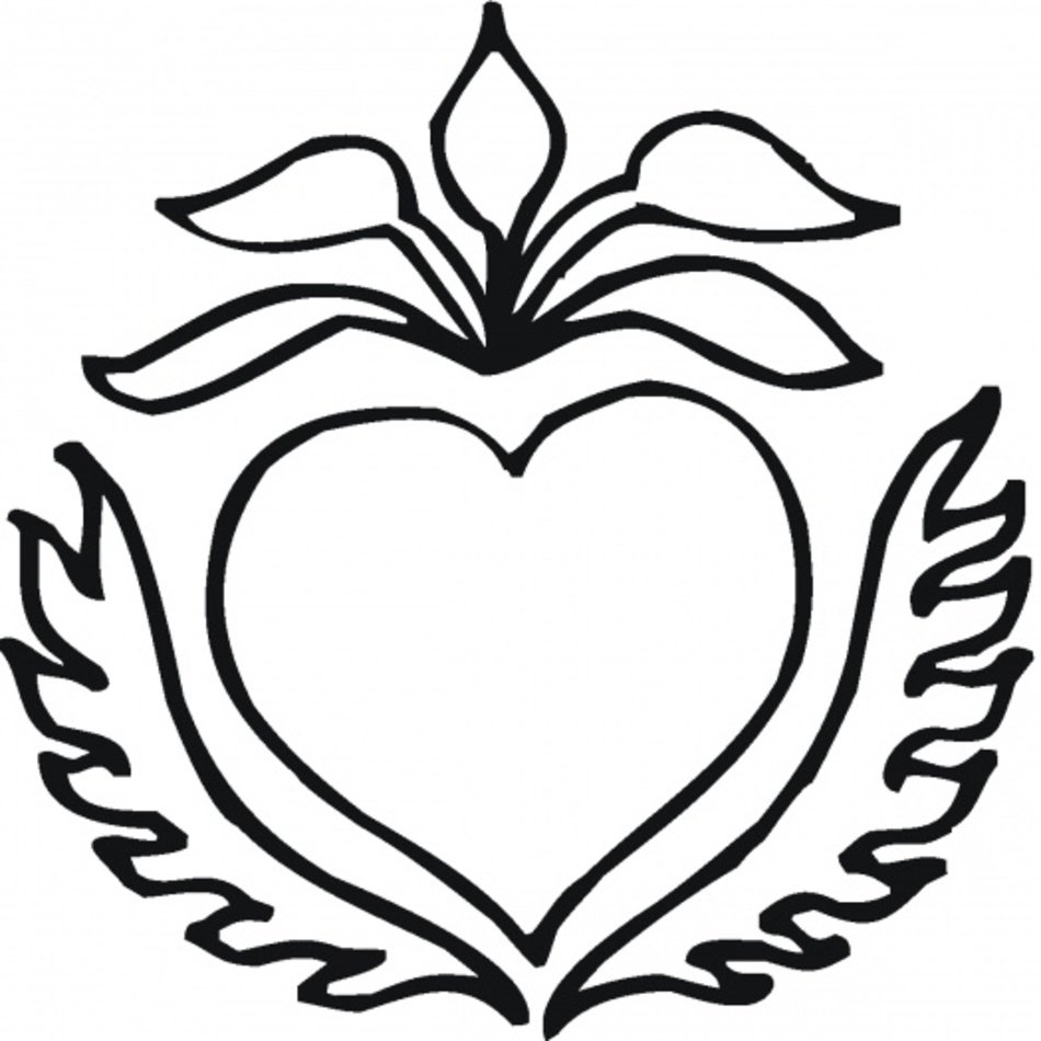 Rose And Heart Drawing Printable Coloring Of Valentine
