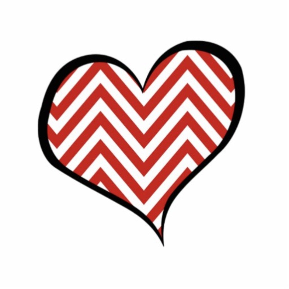Heart Zigzag Chevron Stripes Lines Red Acrylic Cut Out Zazzle