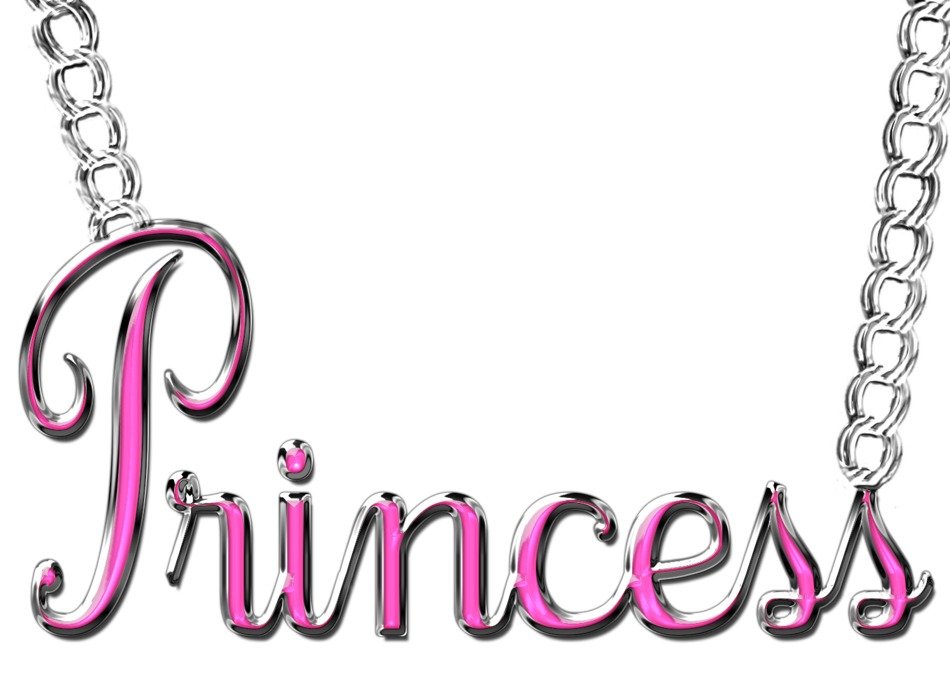 pink necklace with the word 'princess'
