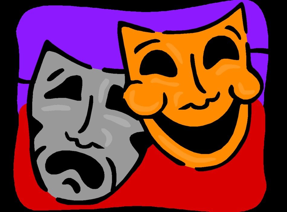 drawings of dramatic masks