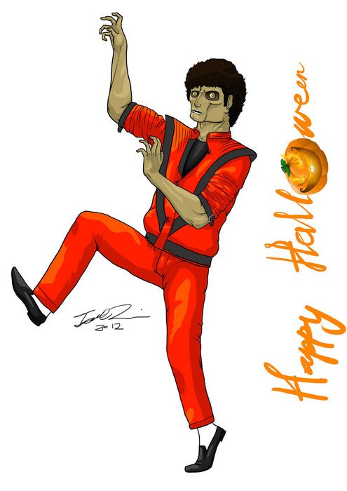 drawing michael jackson in a red suit