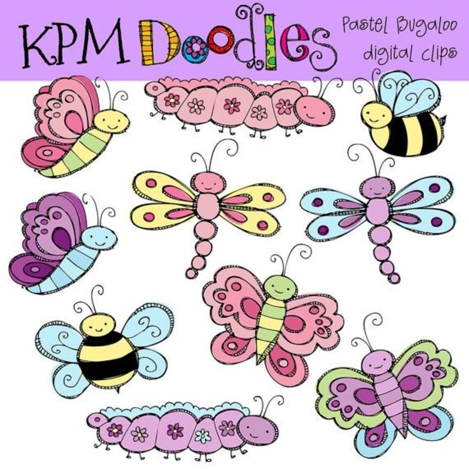 Combo Pack Pastel Bugaloo Digital And Black Line Stamps
