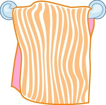Bath Towel Orange At Clkercom Vector Online