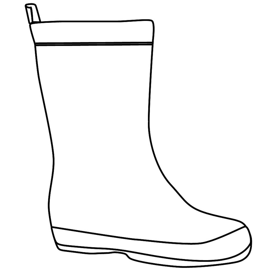 Boot stencil For Colouring drawing
